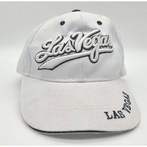 Las Vegas White   Hat Embroidered  Adjustable Strapback    Ball Cap